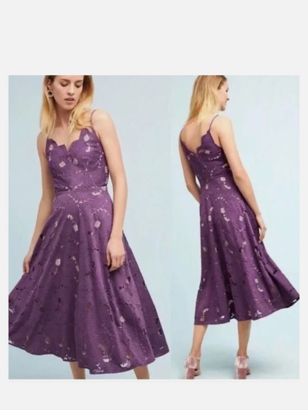 Worn once! Anthropologie Moulinette Soeurs
Purple Lace Dress